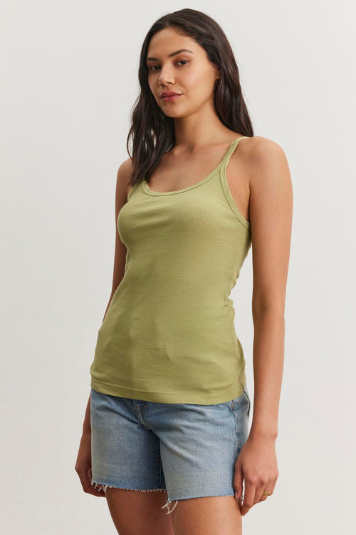 ALIZA RIBBED COTTON LAYERING TANK