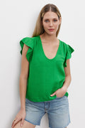 REMI RUFFLE SLEEVE TOP