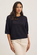 VIENNA COTTON CASHMERE MESH SWEATER