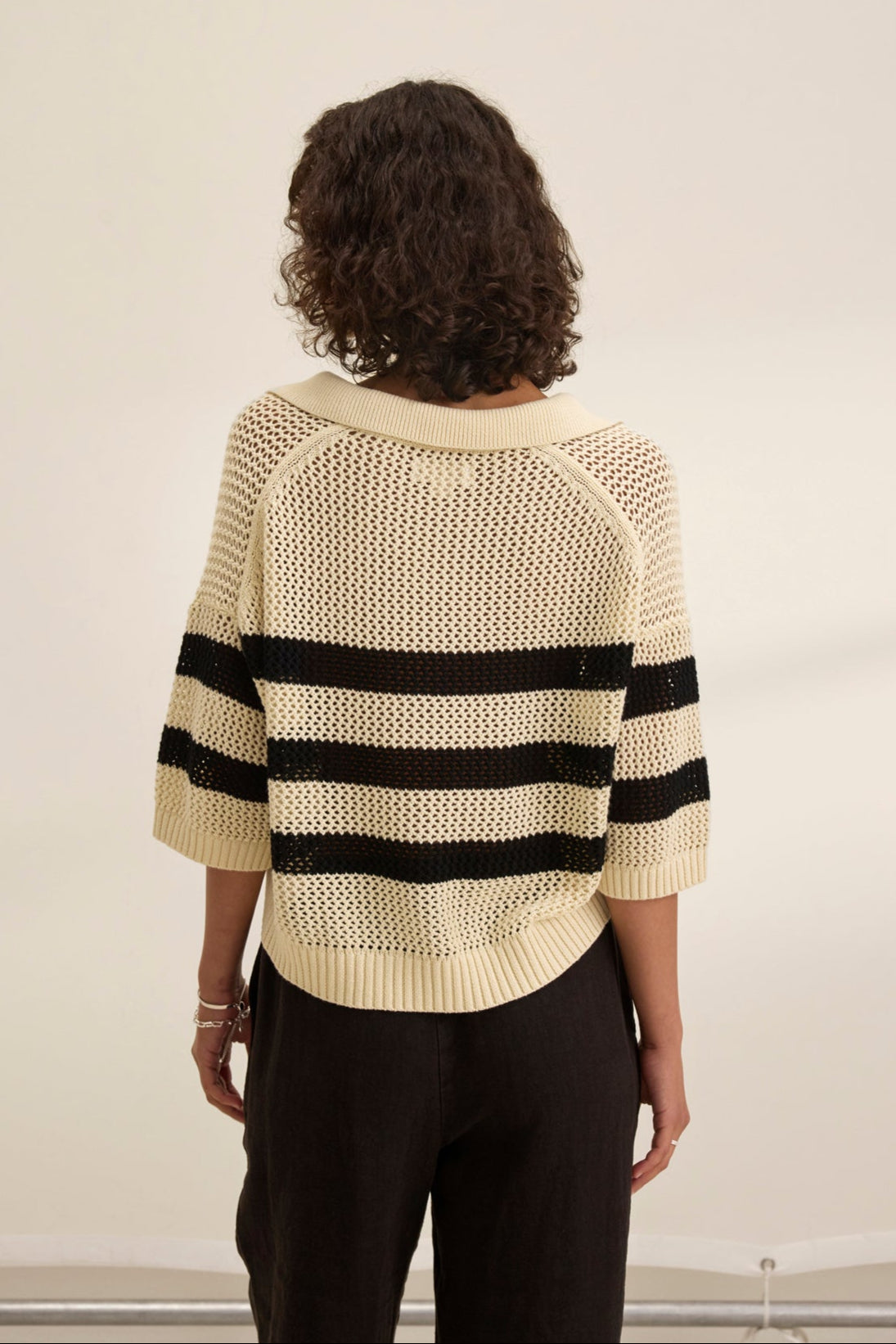 YORK COTTON CASHMERE MESH SWEATER POLO