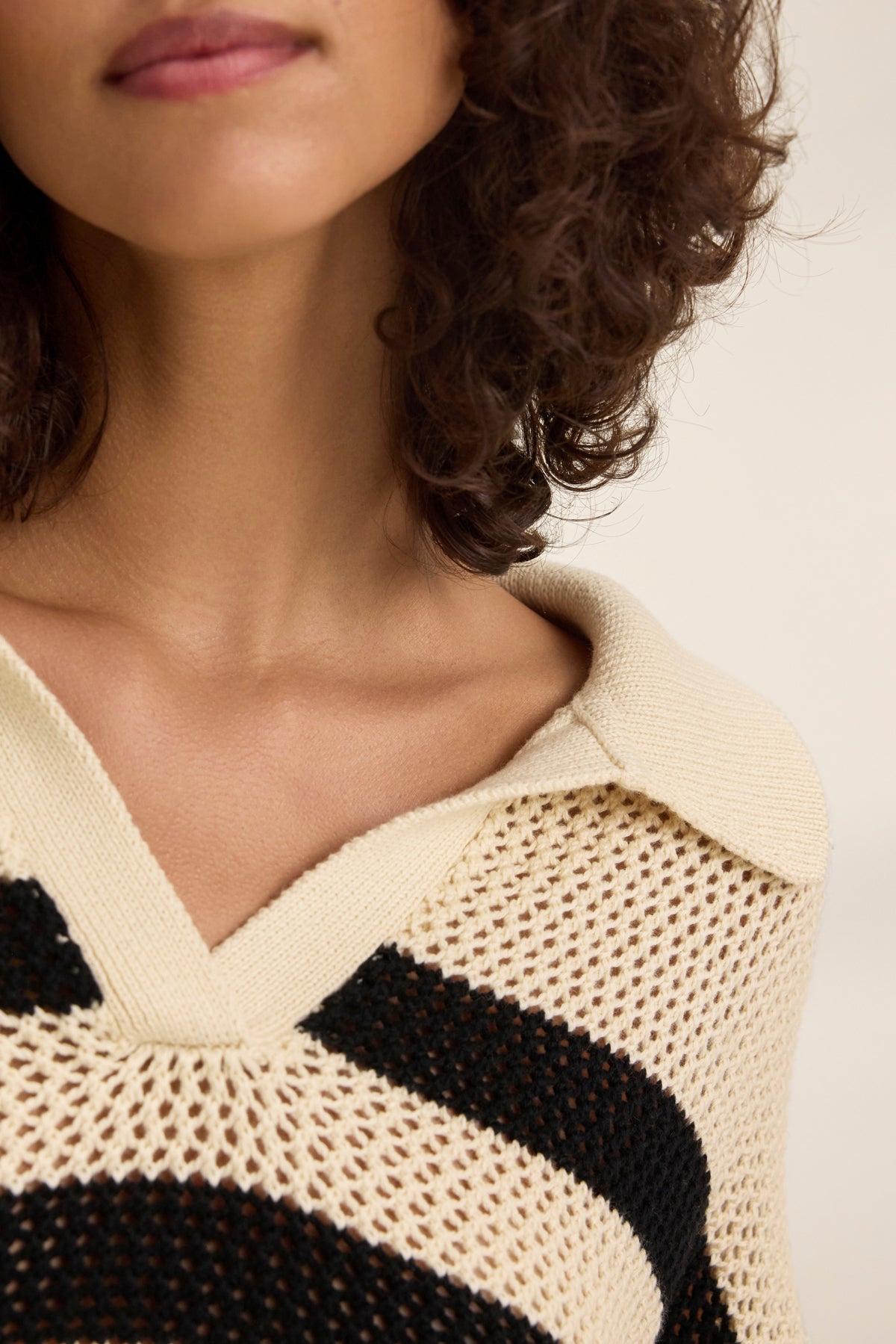 YORK COTTON CASHMERE MESH SWEATER POLO