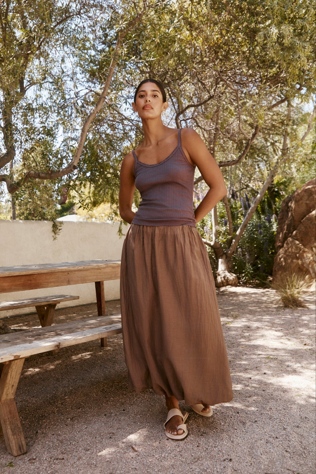 INES SILK COTTON VOILE SKIRT