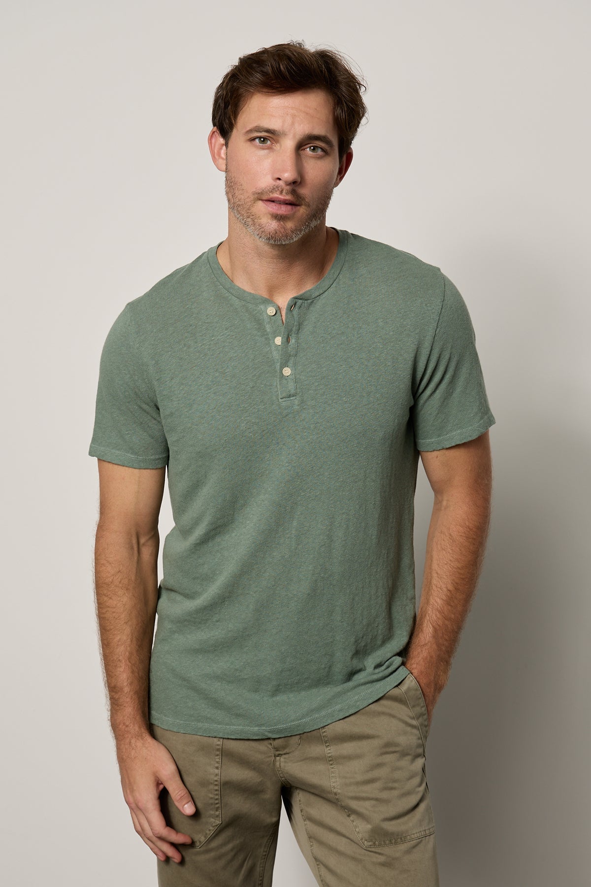LIONEL LINEN BLEND HENLEY
