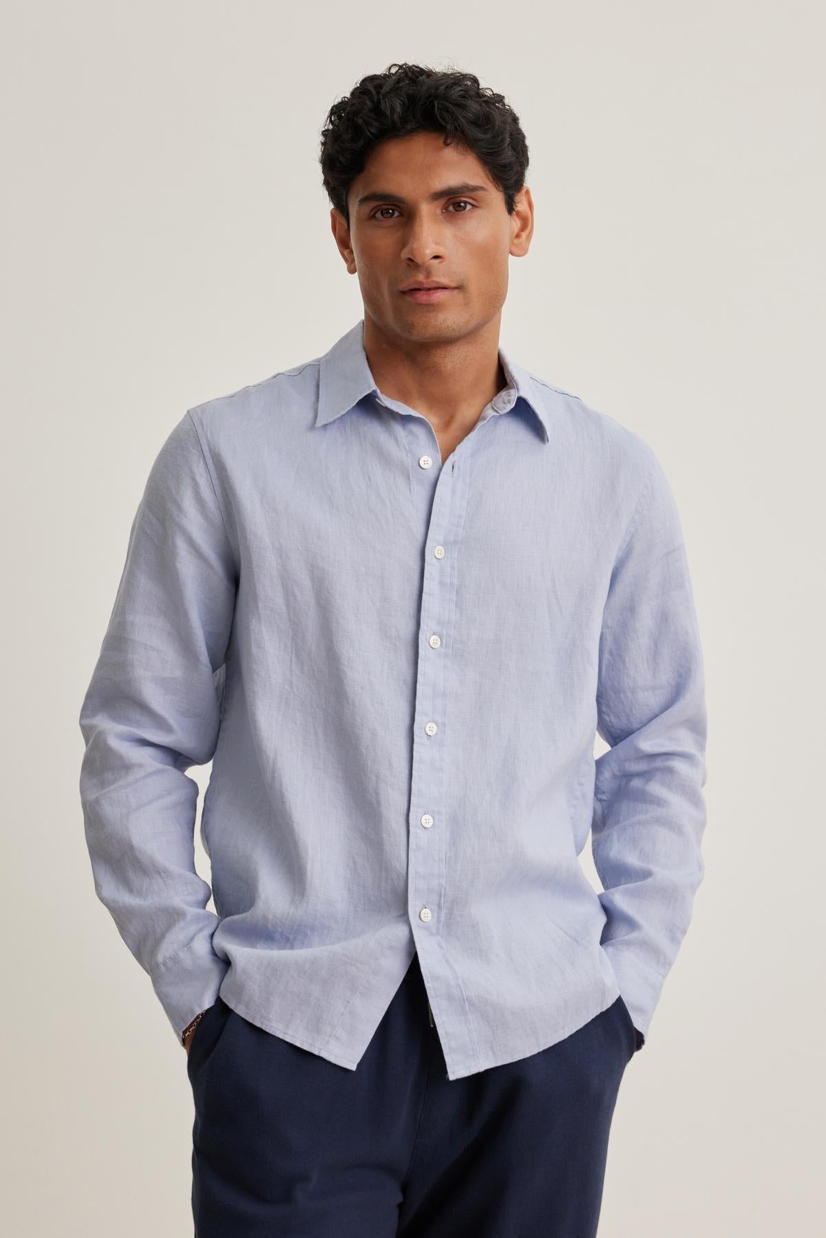 CARUSO LINEN BUTTON-UP SHIRT