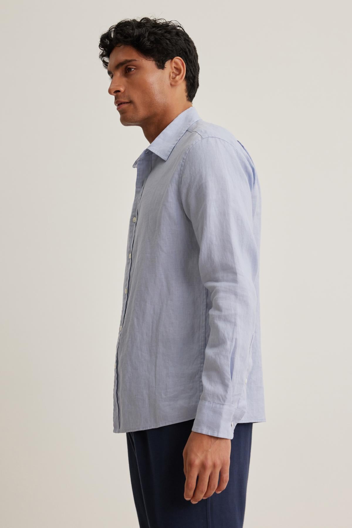 CARUSO LINEN BUTTON-UP SHIRT