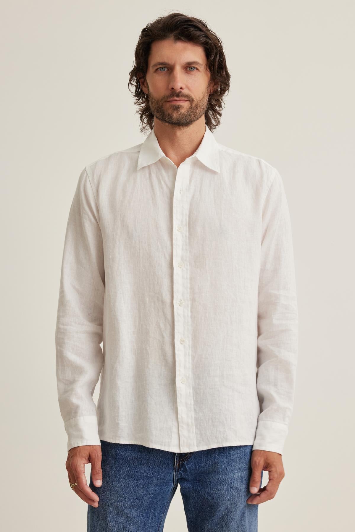 CARUSO LINEN BUTTON-UP SHIRT