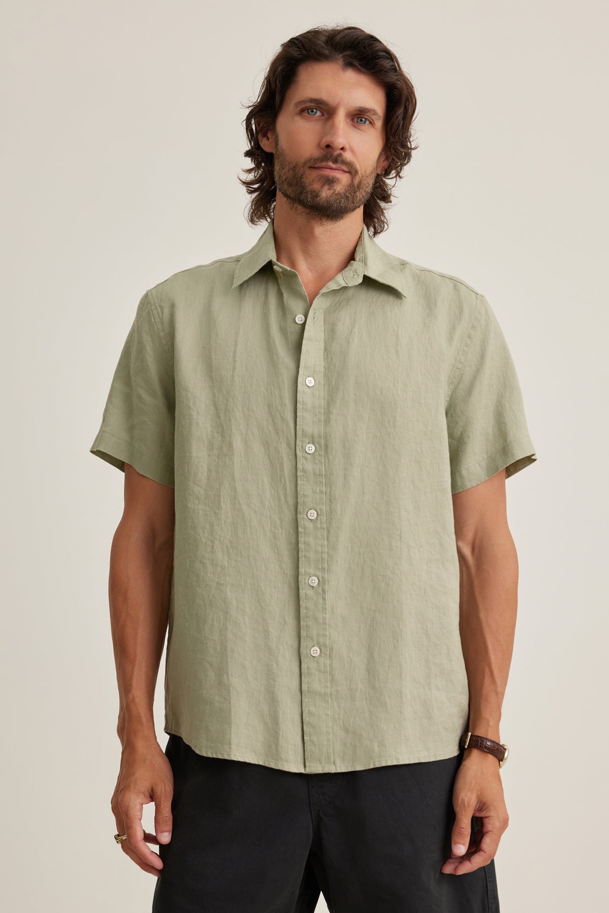 MICAH LINEN BUTTON-UP SHIRT