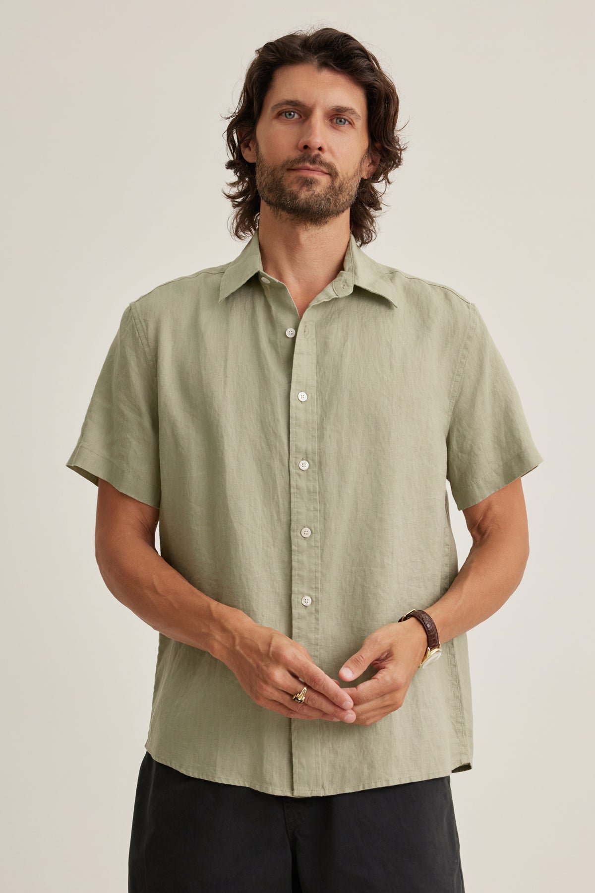 MICAH LINEN BUTTON-UP SHIRT