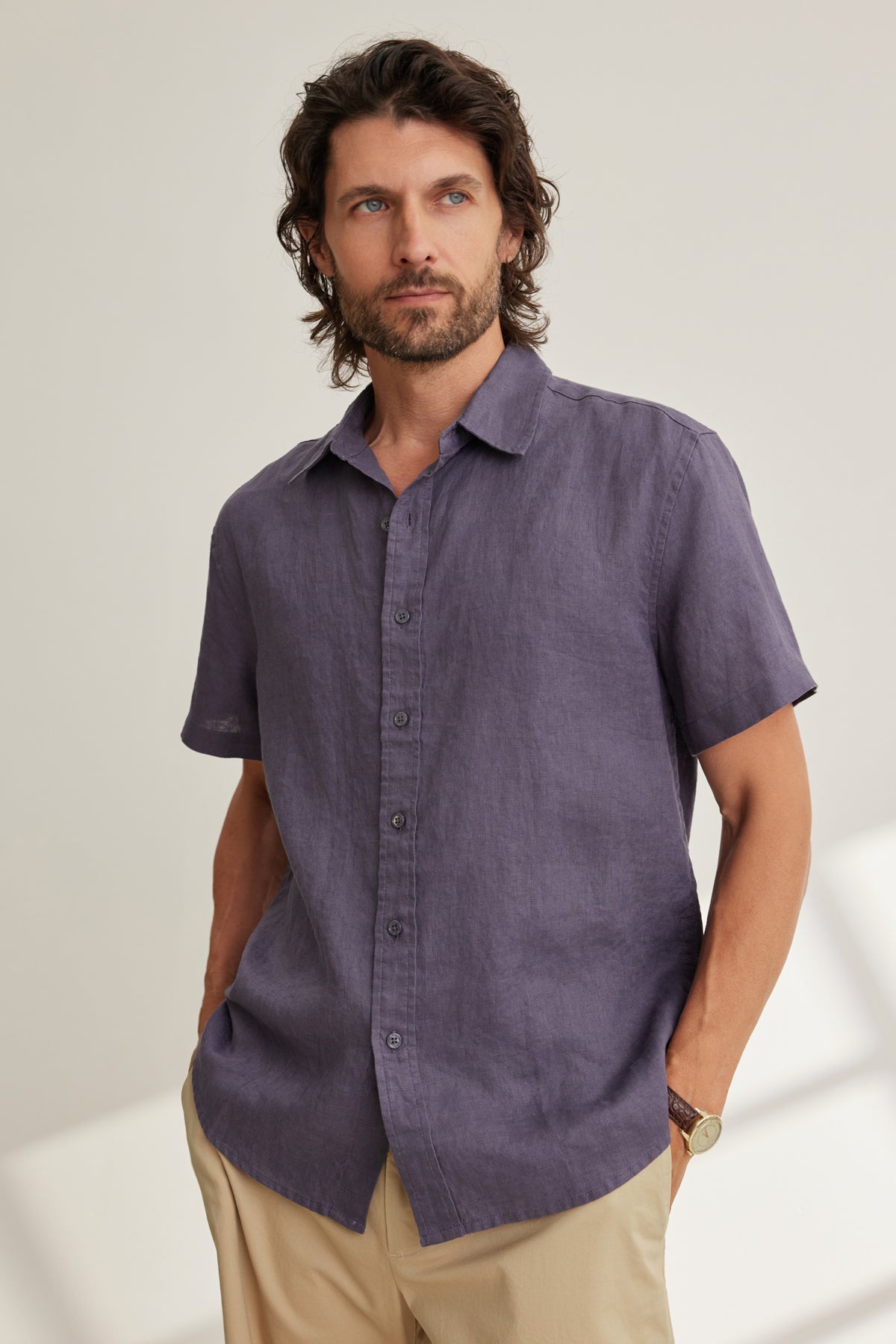 MICAH LINEN BUTTON-UP SHIRT