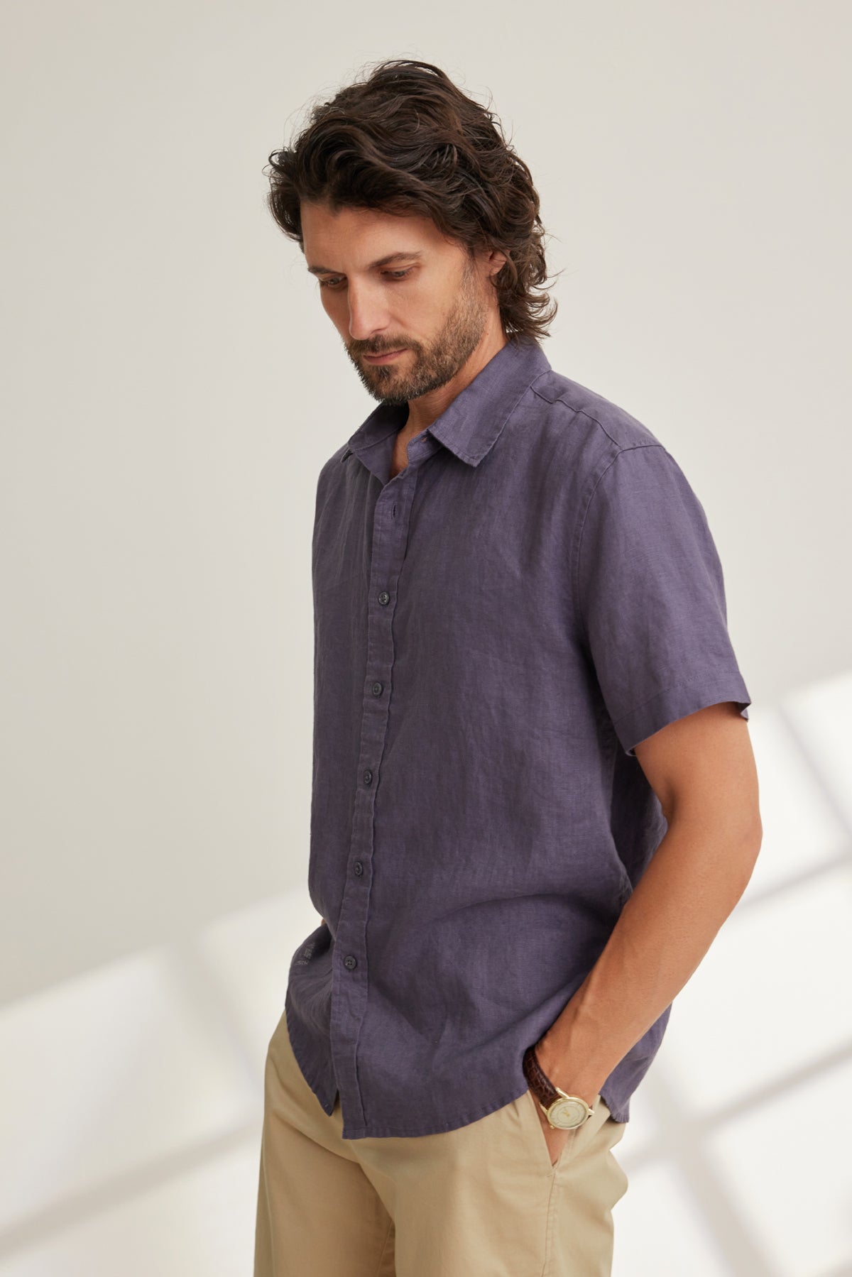MICAH LINEN BUTTON-UP SHIRT