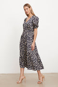 LYUDA PRINTED SATIN MIDI DRESS
