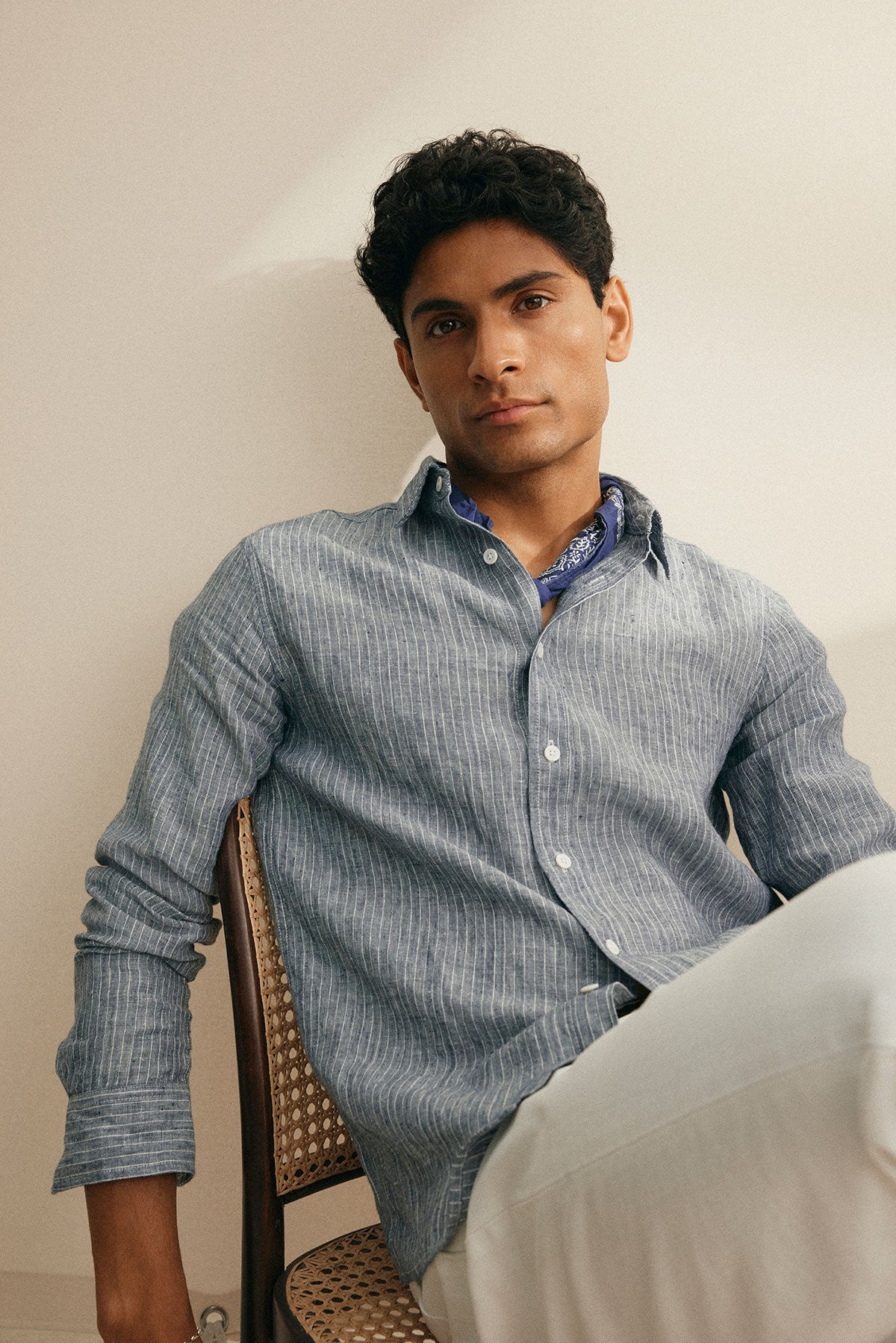 CARUSO LINEN BUTTON-UP SHIRT