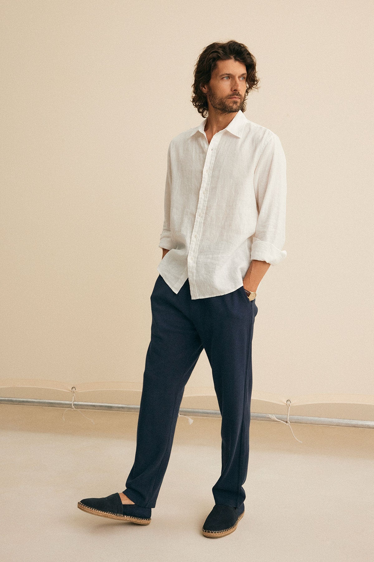 CARUSO LINEN BUTTON-UP SHIRT