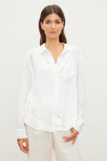 NATALIA LINEN BUTTON-UP SHIRT