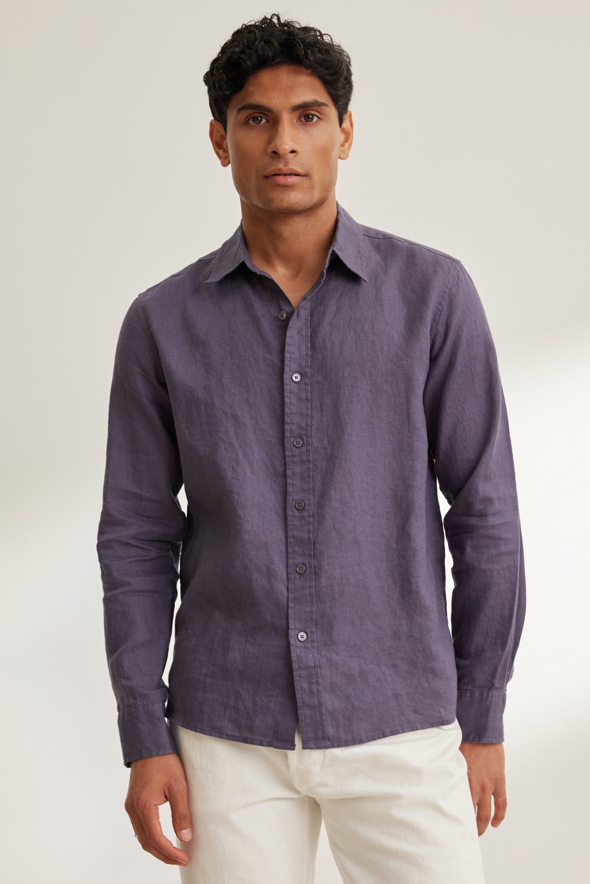 CARUSO LINEN BUTTON-UP SHIRT