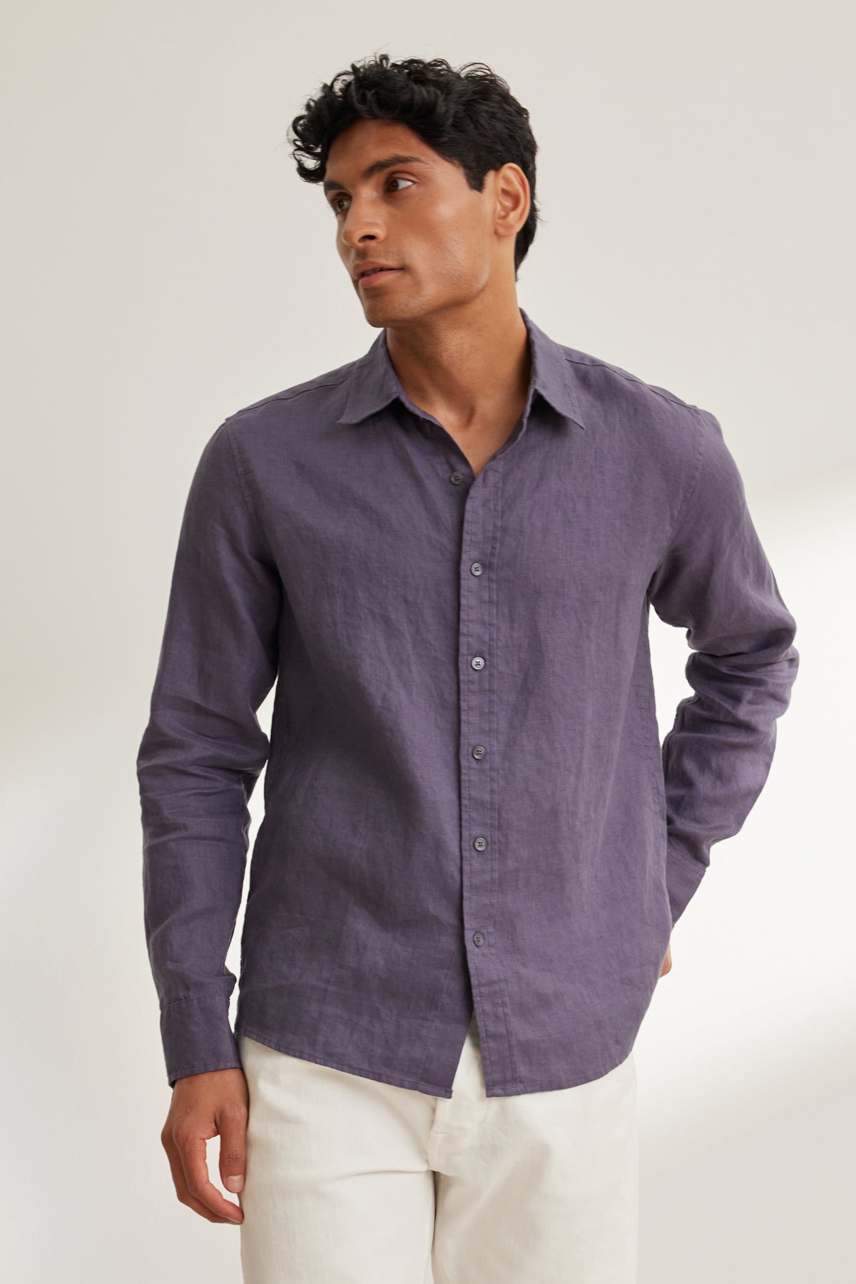 CARUSO LINEN BUTTON-UP SHIRT