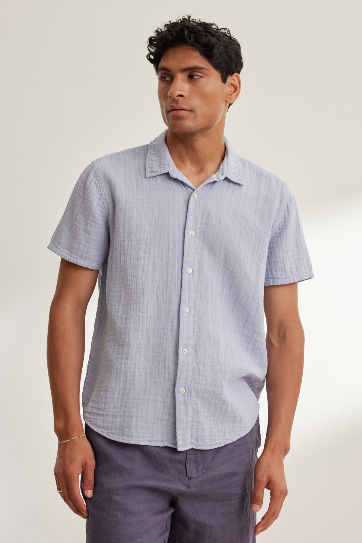CHRISTIAN COTTON GAUZE BUTTON-UP SHIRT