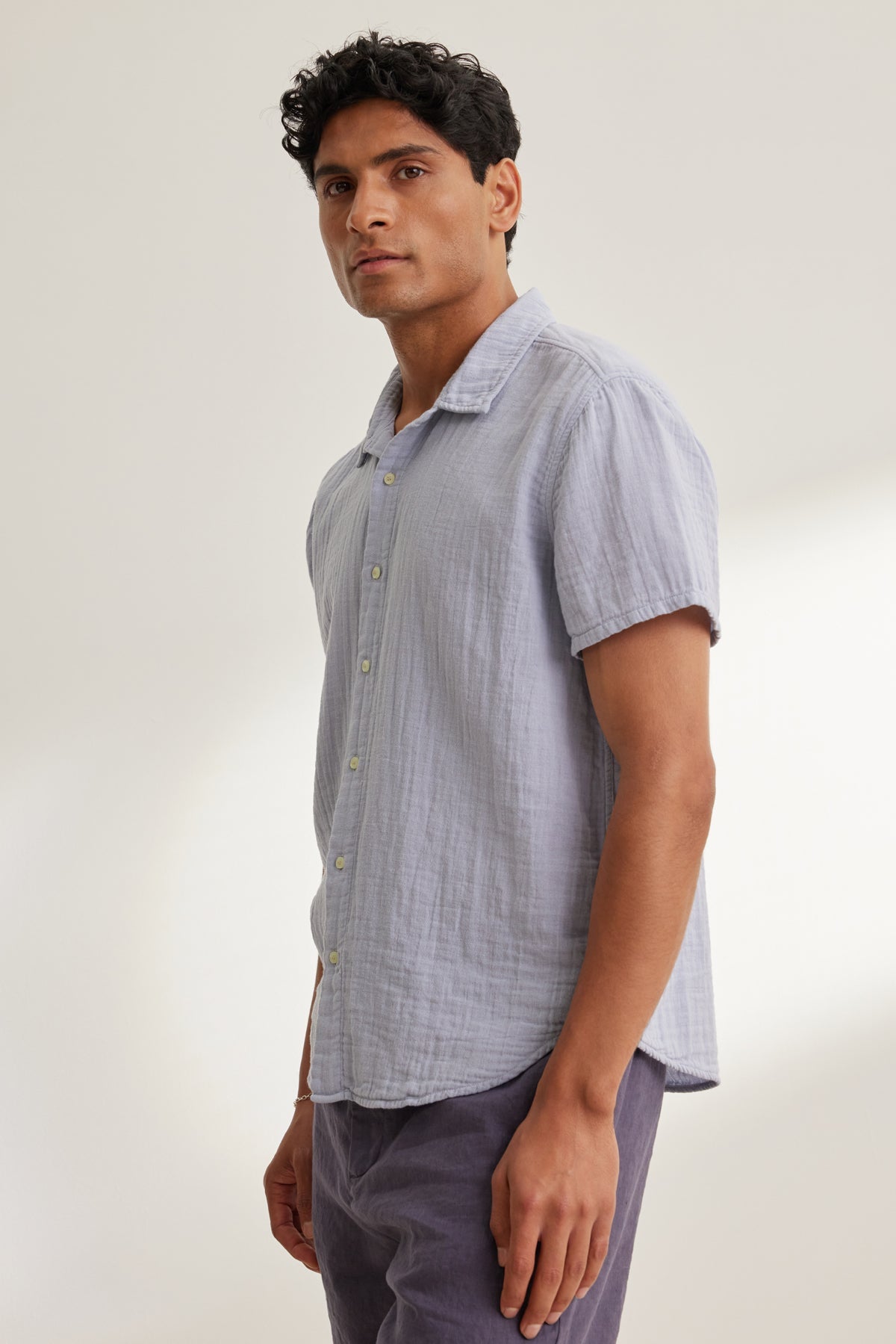 CHRISTIAN COTTON GAUZE BUTTON-UP SHIRT