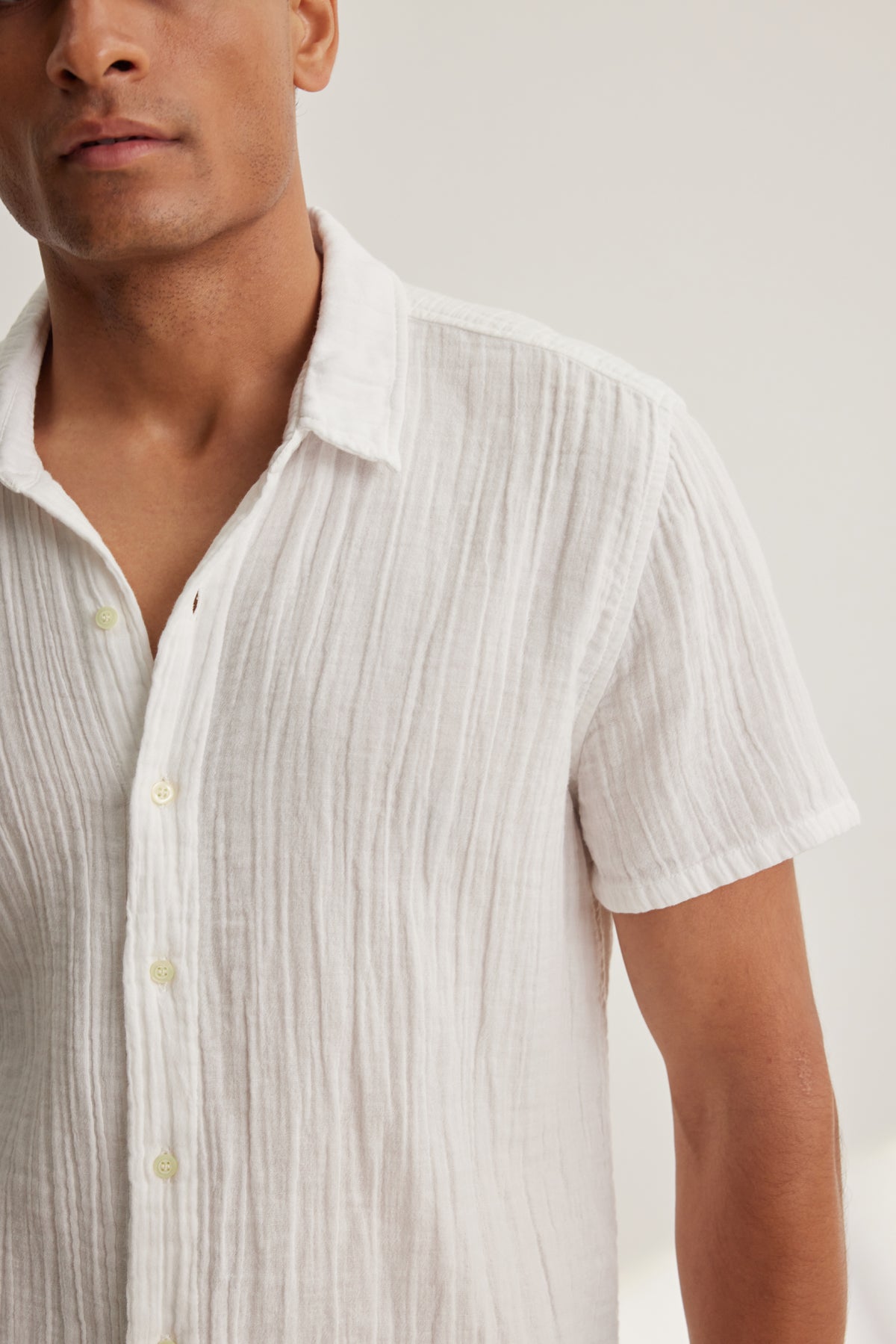CHRISTIAN COTTON GAUZE BUTTON-UP SHIRT